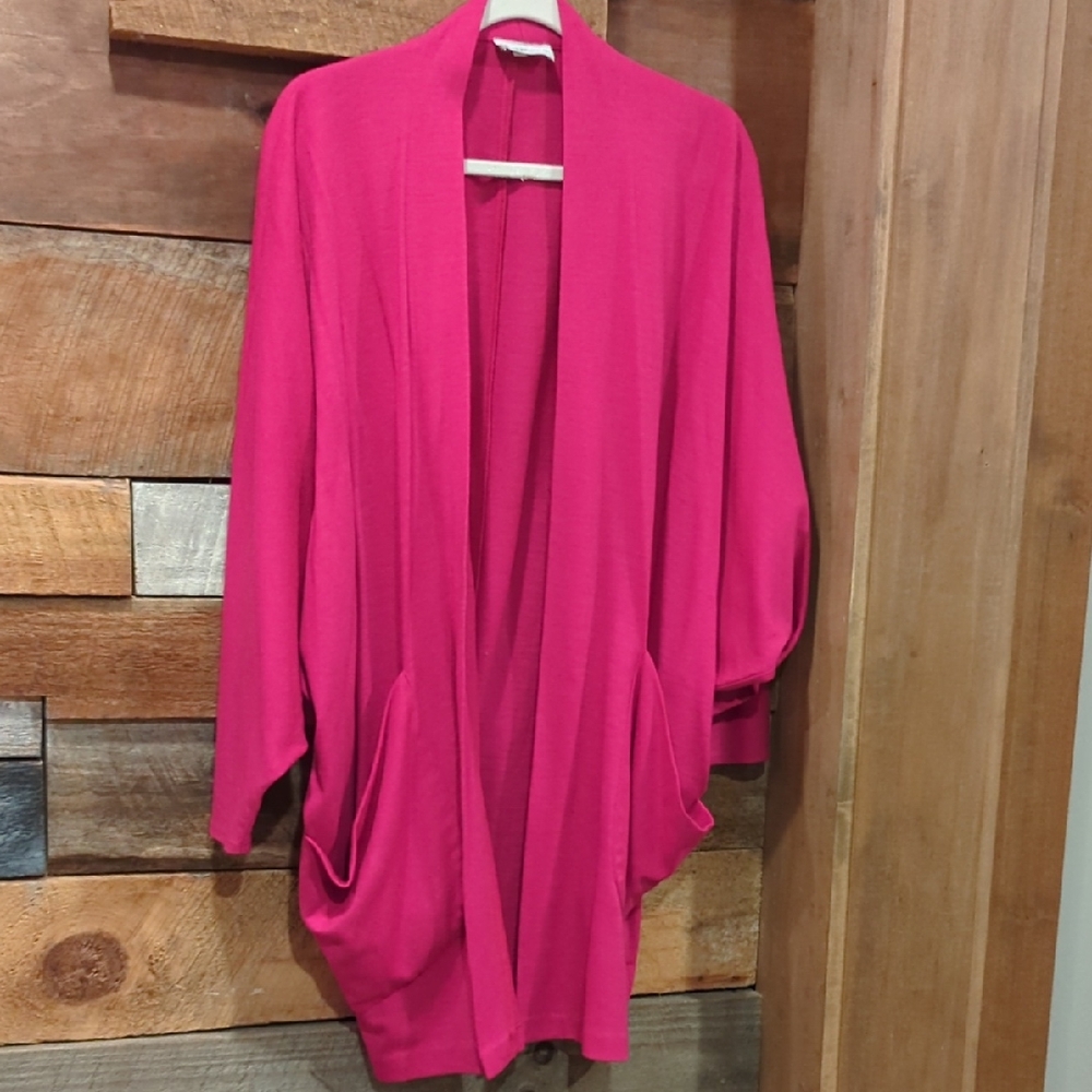 Vintage Norman's Atlanta Women's Pink Open Front Sweater Large